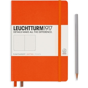 image:imageLEUCHTTURM1917  Notebook Hardcover Medium A5251 Numbered Pages for Writing and Journaling Stone Blue RuledOrange
