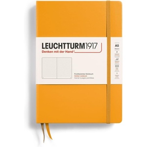 image:imageLEUCHTTURM1917  Notebook Hardcover Medium A5251 Numbered Pages for Writing and Journaling Stone Blue RuledRising Sun