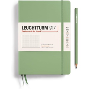 image:imageLEUCHTTURM1917  Notebook Hardcover Medium A5251 Numbered Pages for Writing and Journaling Stone Blue RuledSage