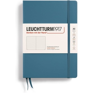 image:imageLEUCHTTURM1917  Notebook Hardcover Medium A5251 Numbered Pages for Writing and Journaling Stone Blue RuledStone Blue