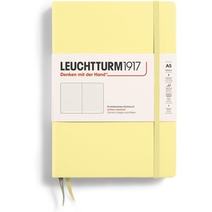 image:imageLEUCHTTURM1917  Notebook Hardcover Medium A5251 Numbered Pages for Writing and Journaling Stone Blue RuledVanilla