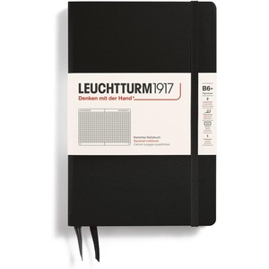 image:imageLEUCHTTURM1917  Notebook Hardcover Paperback B6  219 Numbered Pages for Writing and Journaling Black Squared