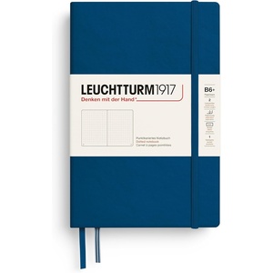 image:imageLEUCHTTURM1917  Notebook Hardcover Paperback B6  219 Numbered Pages for Writing and Journaling Stone Blue RuledIndigo