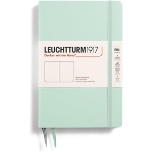 image:imageLEUCHTTURM1917  Notebook Hardcover Paperback B6  219 Numbered Pages for Writing and Journaling Stone Blue RuledMint Green