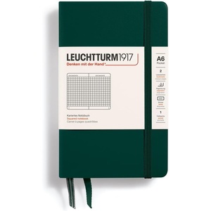 image:imageLEUCHTTURM1917  Notebook Hardcover Pocket A6187 Numbered Pages for Writing and Journaling Forest Green Squared