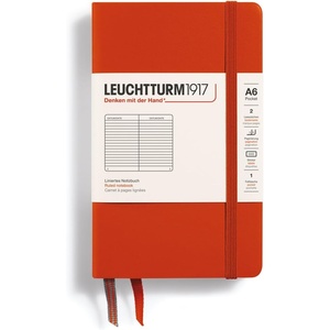 image:imageLEUCHTTURM1917  Notebook Hardcover Pocket A6187 Numbered Pages for Writing and Journaling Fox Red Ruled