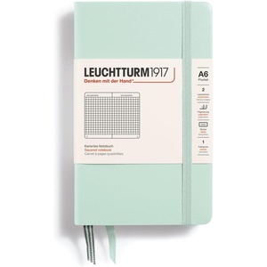 image:imageLEUCHTTURM1917  Notebook Hardcover Pocket A6187 Numbered Pages for Writing and Journaling Mint Green Squared