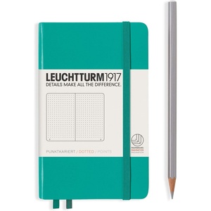 image:imageLEUCHTTURM1917  Notebook Hardcover Pocket A6187 Numbered Pages for Writing and Journaling Rising Sun DottedEmerald