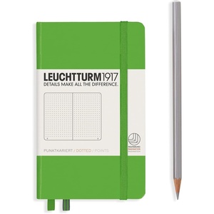 image:imageLEUCHTTURM1917  Notebook Hardcover Pocket A6187 Numbered Pages for Writing and Journaling Rising Sun DottedFresh Green