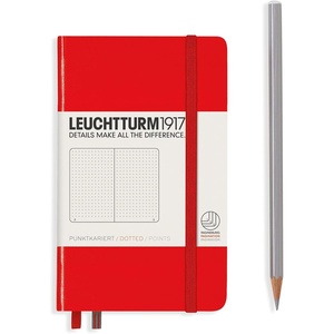 image:imageLEUCHTTURM1917  Notebook Hardcover Pocket A6187 Numbered Pages for Writing and Journaling Rising Sun DottedRed