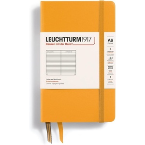 image:imageLEUCHTTURM1917  Notebook Hardcover Pocket A6187 Numbered Pages for Writing and Journaling Rising Sun Ruled