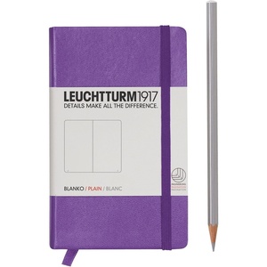 image:imageLEUCHTTURM1917  Notebook Hardcover Pocket A6187 Numbered Pages for Writing and Journaling Stone Blue SquaredLavender