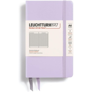 image:imageLEUCHTTURM1917  Notebook Hardcover Pocket A6187 Numbered Pages for Writing and Journaling Stone Blue SquaredLilac