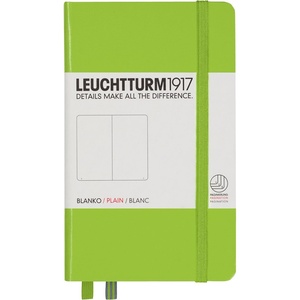 image:imageLEUCHTTURM1917  Notebook Hardcover Pocket A6187 Numbered Pages for Writing and Journaling Stone Blue SquaredLime