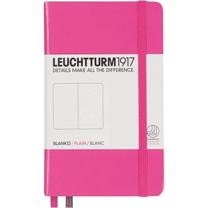 image:imageLEUCHTTURM1917  Notebook Hardcover Pocket A6187 Numbered Pages for Writing and Journaling Stone Blue SquaredPink