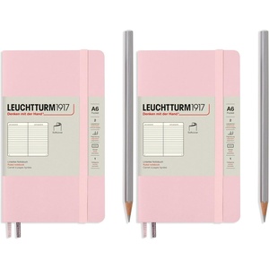 image:imageLEUCHTTURM1917  Notebook Hardcover Pocket A6187 Numbered Pages for Writing and Journaling Stone Blue SquaredPolvo