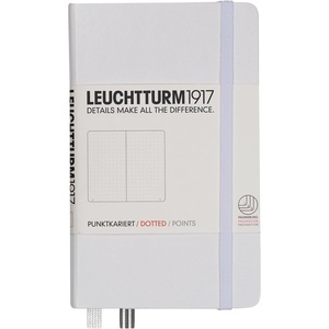 image:imageLEUCHTTURM1917  Notebook Hardcover Pocket A6187 Numbered Pages for Writing and Journaling Stone Blue SquaredWhite