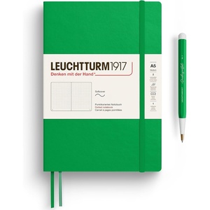 image:imageLEUCHTTURM1917  Notebook Softcover Medium A5123 Numbered Pages for Writing and Journaling  Thinking Ahead Plain Paper Spring LeafSpring Leaf