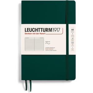 image:imageLEUCHTTURM1917  Notebook Softcover Medium A5123 Numbered Pages for Writing and Journaling Forest Green Ruled