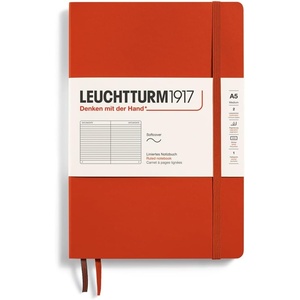 image:imageLEUCHTTURM1917  Notebook Softcover Medium A5123 Numbered Pages for Writing and Journaling Fox Red Ruled