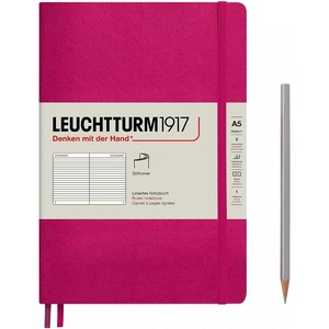 image:imageLEUCHTTURM1917  Notebook Softcover Medium A5123 Numbered Pages for Writing and Journaling Rising Sun PlainBerry