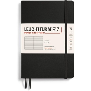 image:imageLEUCHTTURM1917  Notebook Softcover Medium A5123 Numbered Pages for Writing and Journaling Rising Sun PlainBlack