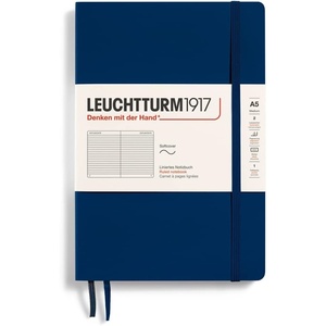 image:imageLEUCHTTURM1917  Notebook Softcover Medium A5123 Numbered Pages for Writing and Journaling Rising Sun PlainNavy