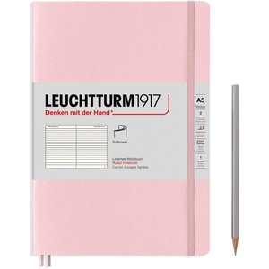 image:imageLEUCHTTURM1917  Notebook Softcover Medium A5123 Numbered Pages for Writing and Journaling Rising Sun PlainPowder