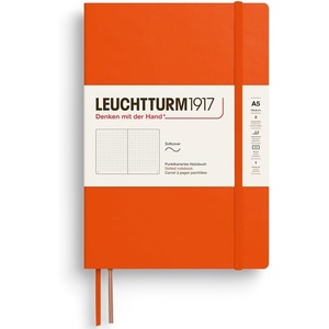 image:imageLEUCHTTURM1917  Notebook Softcover Medium A5123 Numbered Pages for Writing and Journaling Rising Sun PlainPumpkin