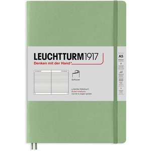 image:imageLEUCHTTURM1917  Notebook Softcover Medium A5123 Numbered Pages for Writing and Journaling Rising Sun PlainSage