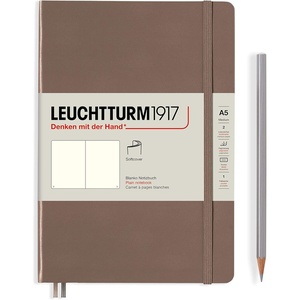 image:imageLEUCHTTURM1917  Notebook Softcover Medium A5123 Numbered Pages for Writing and Journaling Rising Sun PlainWarm Earth