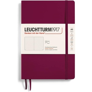 image:imageLEUCHTTURM1917  Notebook Softcover Medium A5123 Numbered Pages for Writing and Journaling Rising Sun RuledPort Red