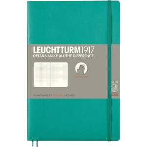 image:imageLEUCHTTURM1917  Notebook Softcover Paperback B6  123 Numbered Pages for Writing and Journaling Ruled Stone BlueEmerald