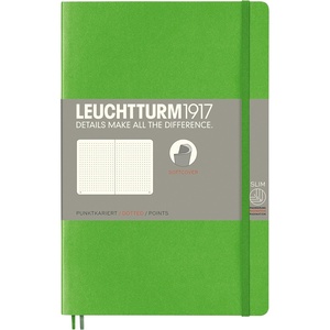 image:imageLEUCHTTURM1917  Notebook Softcover Paperback B6  123 Numbered Pages for Writing and Journaling Ruled Stone BlueFresh Green