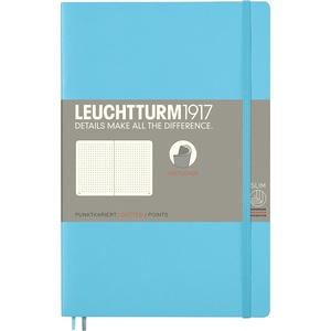 image:imageLEUCHTTURM1917  Notebook Softcover Paperback B6  123 Numbered Pages for Writing and Journaling Ruled Stone BlueIce Blue