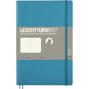 image:imageLEUCHTTURM1917  Notebook Softcover Paperback B6  123 Numbered Pages for Writing and Journaling Ruled Stone BlueNordic Blue