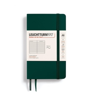 image:imageLEUCHTTURM1917  Notebook Softcover Pocket A6123 Numbered Pages for Writing and Journaling Forest Green Ruled