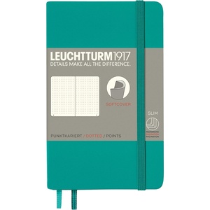 image:imageLEUCHTTURM1917  Notebook Softcover Pocket A6123 Numbered Pages for Writing and Journaling Plain Stone BlueEmerald