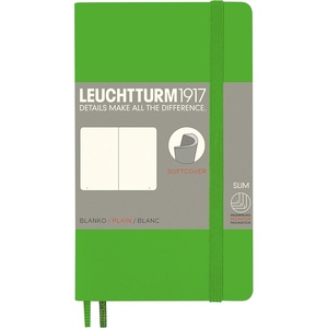 image:imageLEUCHTTURM1917  Notebook Softcover Pocket A6123 Numbered Pages for Writing and Journaling Plain Stone BlueFresh Green