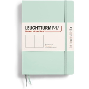image:imageLEUCHTTURM1917  Notebook Softcover Pocket A6123 Numbered Pages for Writing and Journaling Plain Stone BlueMint Green