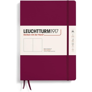 image:imageLEUCHTTURM1917  Notebook Softcover Pocket A6123 Numbered Pages for Writing and Journaling Plain Stone BluePort Red