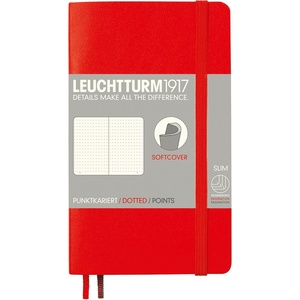 image:imageLEUCHTTURM1917  Notebook Softcover Pocket A6123 Numbered Pages for Writing and Journaling Plain Stone BlueRed