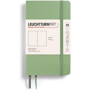 image:imageLEUCHTTURM1917  Notebook Softcover Pocket A6123 Numbered Pages for Writing and Journaling Plain Stone BlueSage