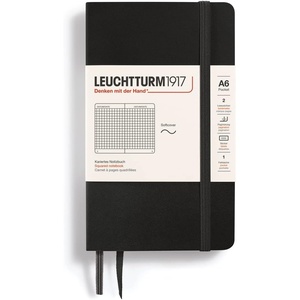 image:imageLEUCHTTURM1917  Notebook Softcover Pocket A6123 Numbered Pages for Writing and Journaling Squared Black