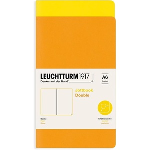 image:imageLEUCHTTURM1917 372399 Jottbook A6 59 Numbered Pages Twin Pack Mint Green  Stone Blue WhiteLemonRising Sun