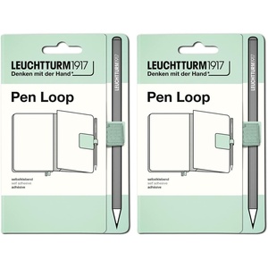 image:imageLEUCHTTURM1917 Self Adhesive Pen Loop Elastic Pen Holder BlackVerde menta