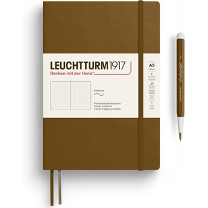 image:imageLEUCHTTURM1917  Notebook Softcover Medium A5123 Numbered Pages for Writing and Journaling  Thinking Ahead Plain Paper Spice BrownSpice Brown