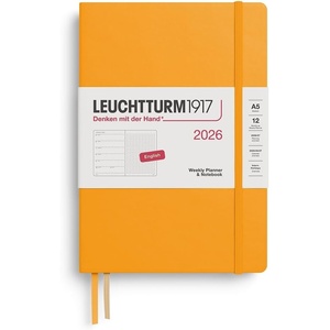image:imageLEUCHTTURM1917  Weekly Planner amp Notebook 2026 Hardcover Medium A5 Dotted Dusty Rose Jan 1  Dec 31 2026Rising Sun