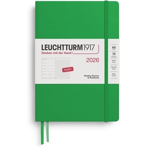 image:imageLEUCHTTURM1917  Weekly Planner amp Notebook 2026 Hardcover Medium A5 Dotted Dusty Rose Jan 1  Dec 31 2026Spring Leaf